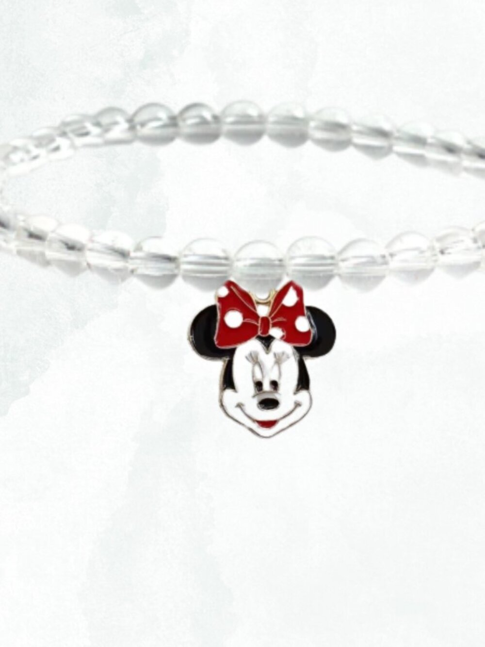 Clear Bead Minnie Mouse Bracelet